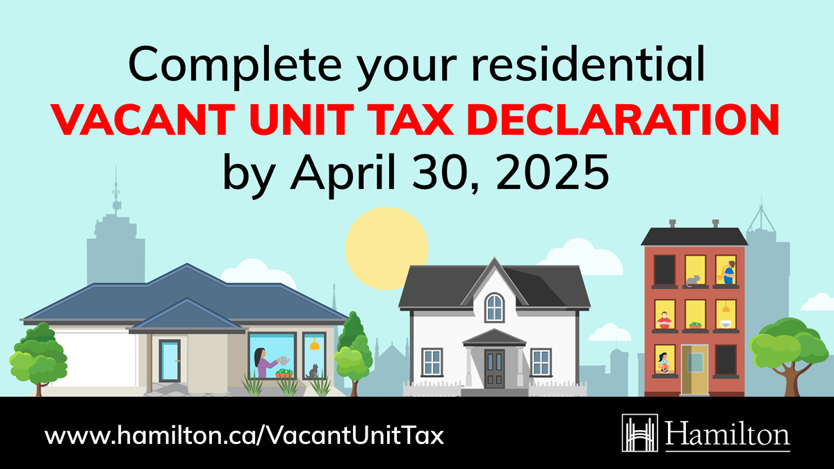 Need some help completing your mandatory Vacant Unit Tax declaration? Attend an upcoming drop-in clinic. No reservation required. To learn more and view the list of clinics: hamilton.ca/VacantUnitTax