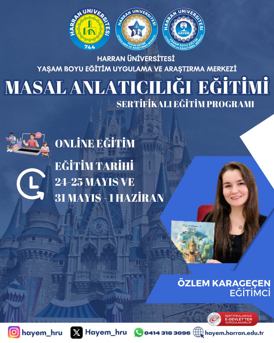 Masal Anlatıcılığı Eğitimi (ONLİNE) için kayıtlarımız başlamıştır. Detaylı bilgi ve başvuru için lütfen web sitemizi ziyaret ediniz.