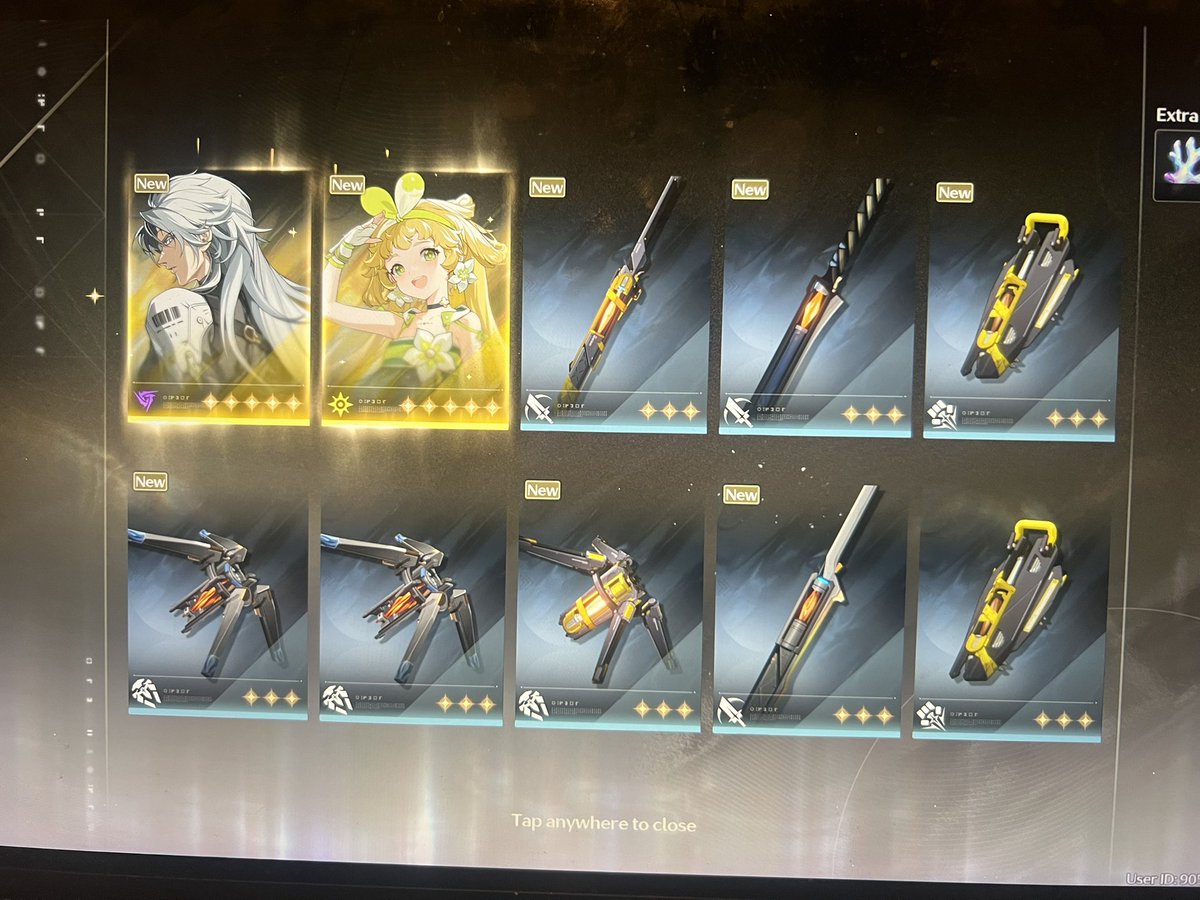 flyea_'s tweet image. damnnnn this is the luckiest pull ever padahal pertama kali ngegacha di wuwa n pake beginner pull yg cuma pake 8 tide untuk 10x pull🫠 

emg disuruh switch dari genshin ke wuwa deh keknya, mana ada gw genshin 10 pull dpt 2 b5