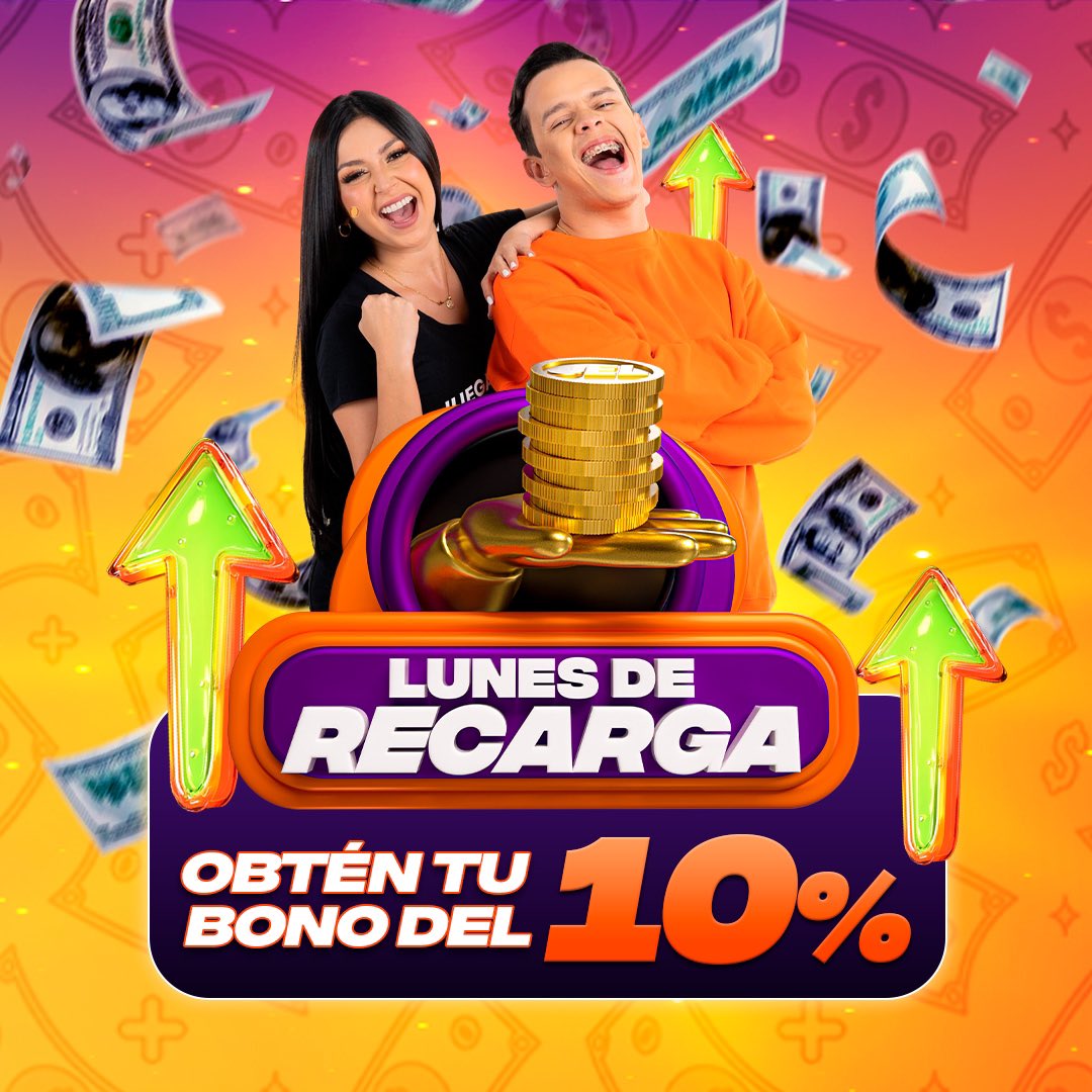 Comienza tu día con EL LUNES DE RECARGA 😎💰

¿Cómo funciona? Haz clic acá en el enlace 
🔗 juegaenlinea.net/promociones/lu…