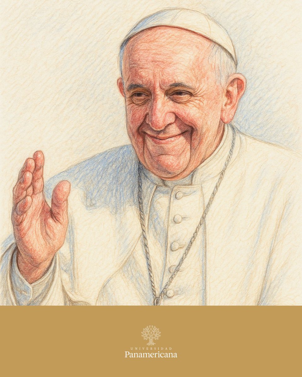 UPInstitucional's tweet photo. Hoy el mundo despide a un hombre de paz, humildad y profunda fe. Su Santidad el Papa Francisco ha partido a la Casa del Padre, dejando un legado imborrable de amor, justicia y esperanza.

En la Universidad Panamericana, nos unimos en oración y en profundo agradecimiento por su vida, su guía espiritual y su incansable ejemplo de servicio a los más necesitados. Su mensaje de misericordia, diálogo y fraternidad resonará siempre en nuestros corazones.

Que su luz siga iluminando nuestros caminos y que su memoria nos inspire a construir una sociedad más humana, más solidaria y más cercana a Dios.

Descanse en paz, @Pontifex_it 
Siempre estarás en nuestras oraciones.