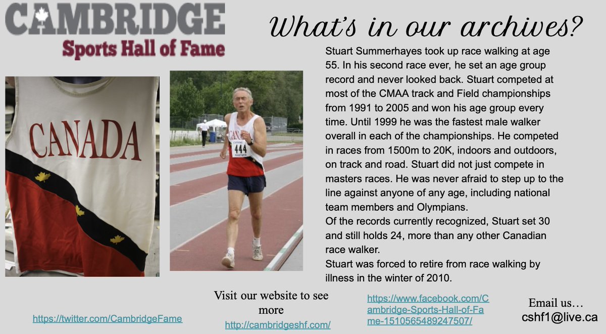 On this date in 1934 Cambridge racewalker Stuart Summerhayes was born.