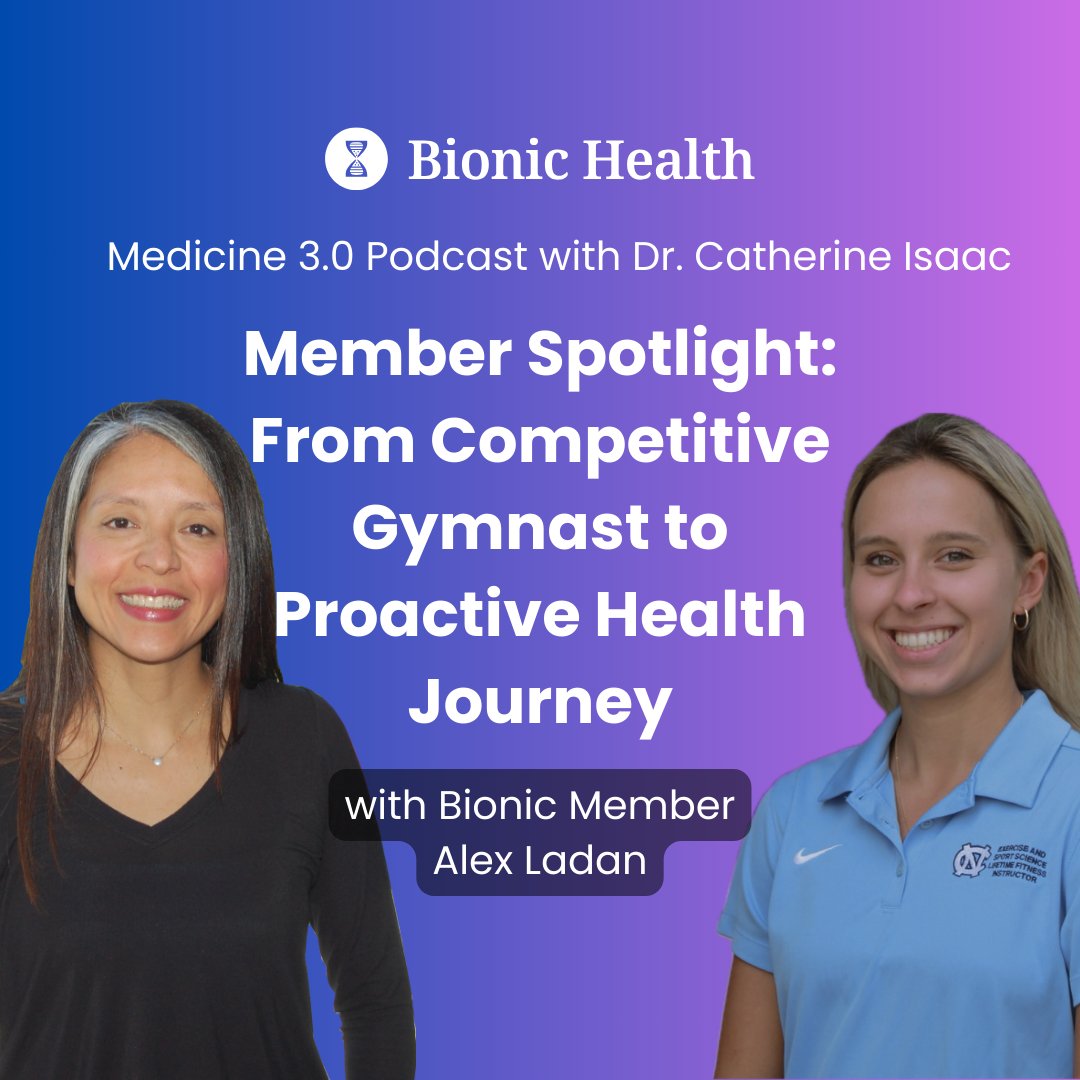 NEW PODCAST: Former gymnast Alex Ladan shares her health journey on Medicine 3.0!
"When I'm falling through the cracks with my nutrition and exercise, I have somebody there consistently."
Hear how Bionic Advisors provide crucial support when maintaining healthy habits is hardest.