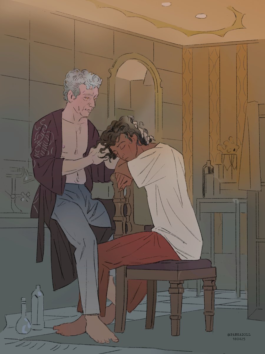 pankadoll's tweet image. Someone&apos;s snoozing away while getting the lushest curls 😌

A gift from vi0lentquiche for weardes (tumblr)

#iwtv