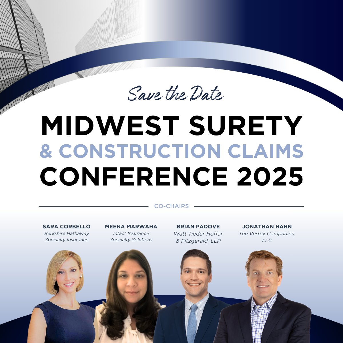 VERTEX411's tweet image. Save the date! The Midwest Surety &amp;amp; Construction Claims Conference returns July 8–10 in Chicago. Co-chaired by leaders from @BHSpecialty, @IntactSpecialty, @WattTieder, and @VertexEng. Stay tuned for registration and agenda details.

#SuretyClaims #MidwestSurety2025 #VertexEng