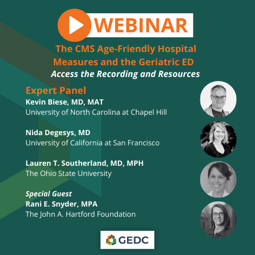 If you missed our April 7 webinar and still want to learn more about implementing the CMS Age-Friendly Hospital Measure in your emergency department, we have you covered. Access the full webinar recording and panelist resources on our website now: hubs.li/Q03gCcMy0