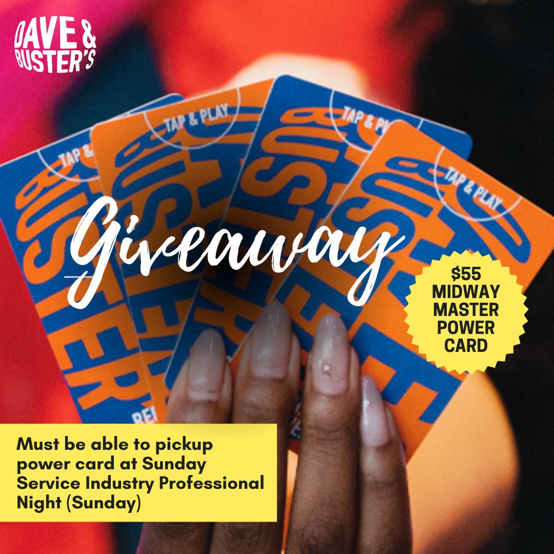 ABQLive's tweet image. GIVEAWAY 🎉 We are giving away a $55 Midway Master Power Card to be able to use at Dave &amp;amp; Busters!

Go to our IG for rules on how to enter

#abqlive #dandb #daveandbustersabq #abqtodo #abqevents #serviceindustryabq #sipnight