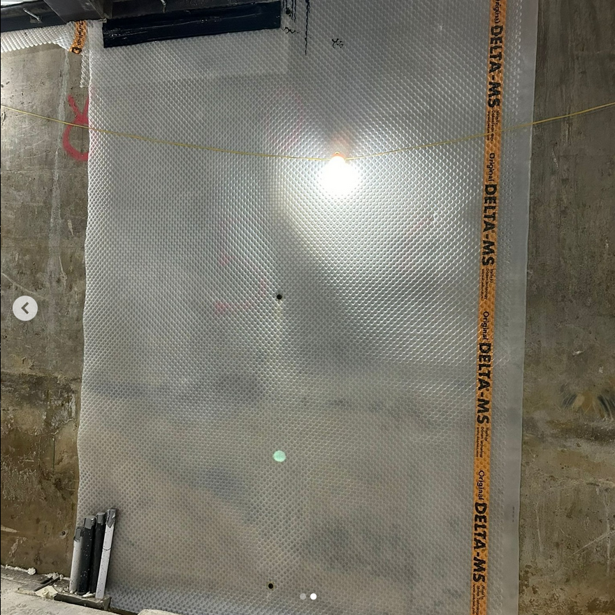 APGoochLtd's tweet photo. When  waterproofing a basement It is important to isolate internal partitions  from the external walls. On this project in Kensington we have  installed starter strips of wall membrane so the partition wall can be  constructed, to divide this property into separate units.

2 w https://t.co/seh0hkx58M