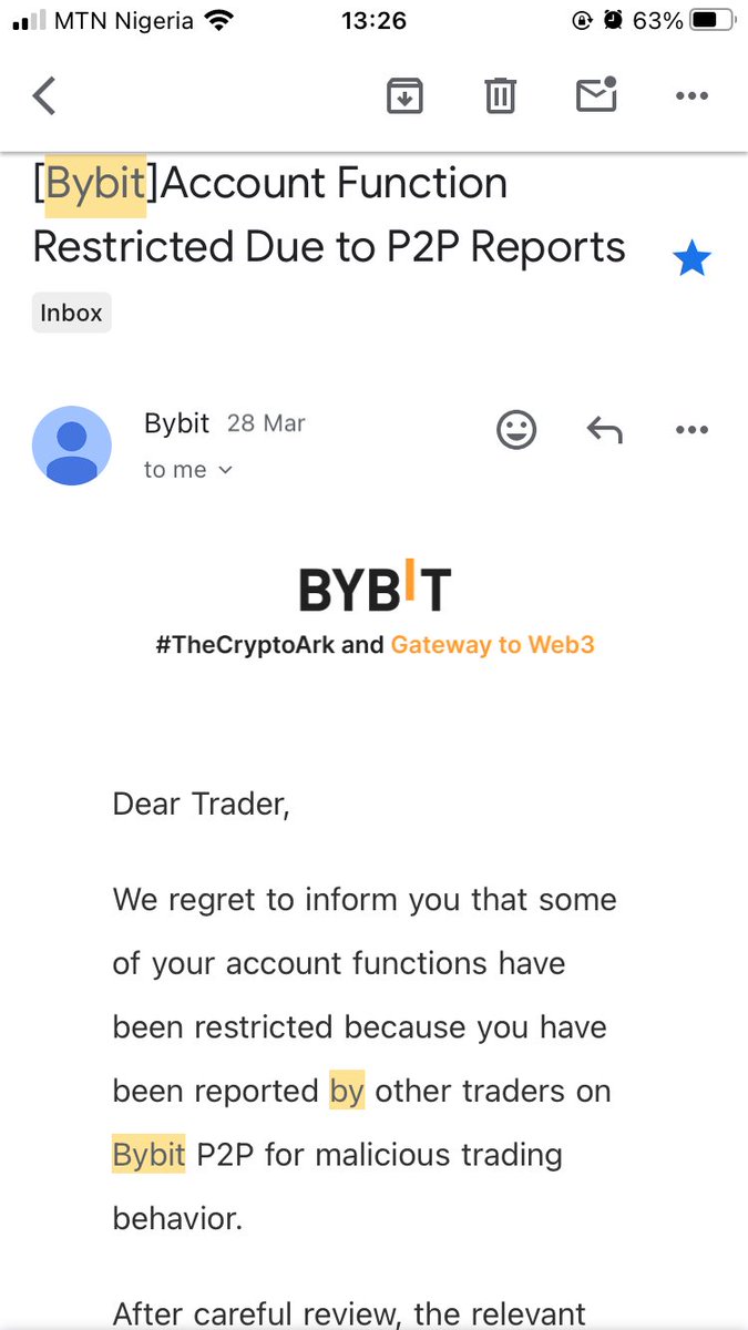 _moh_wab's tweet photo. @Bybit_Official 🚨 @Bybit_Official is holding my funds with no chance to appeal.
🔒 Account was restricted BEFORE I deposited.
💰 Now they won’t let me withdraw newly added funds.
📩 They only sent 1 email in March, no reminders, no evidence shared.

Pls RT &amp; tag @Bybit_Official
#crypto #Bybit https://t.co/N3SEjzixNS