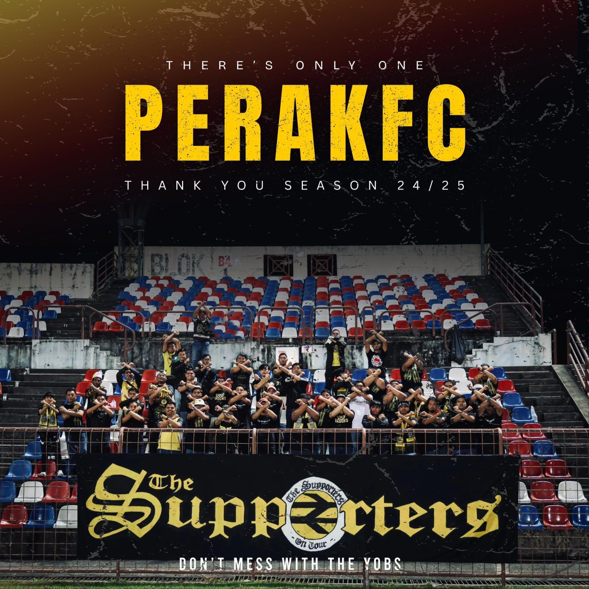 There’s Only One Perak FC !

Selesai untuk musim ini , kegilaan dan ketaksuban yang akan terus tertanam dalam diri setiap yang bersama , tidak hirau apa kondisi sekali pun setiap jiwa ini akan tetap utuh bersama Perak !  Long Live The Supporters ! Long Live Perak FC ! 

#Dmwty