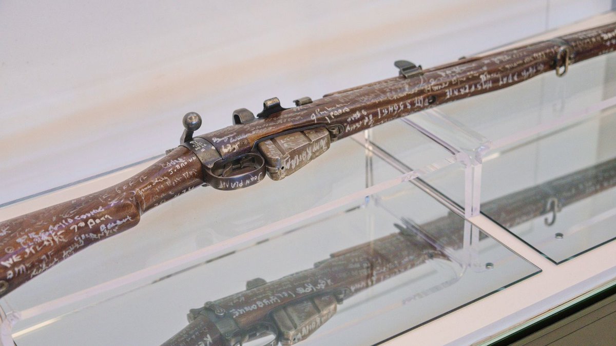 We're honoured to be able to display The Lee Enfield Rifle Project's Mk3, bearing the signatures of over 130 veterans of the Second World War, within our From Conflict to Peace: Celebrating VE &amp; VJ Day exhibition

Drop in and see this and more, until 18 November 2025