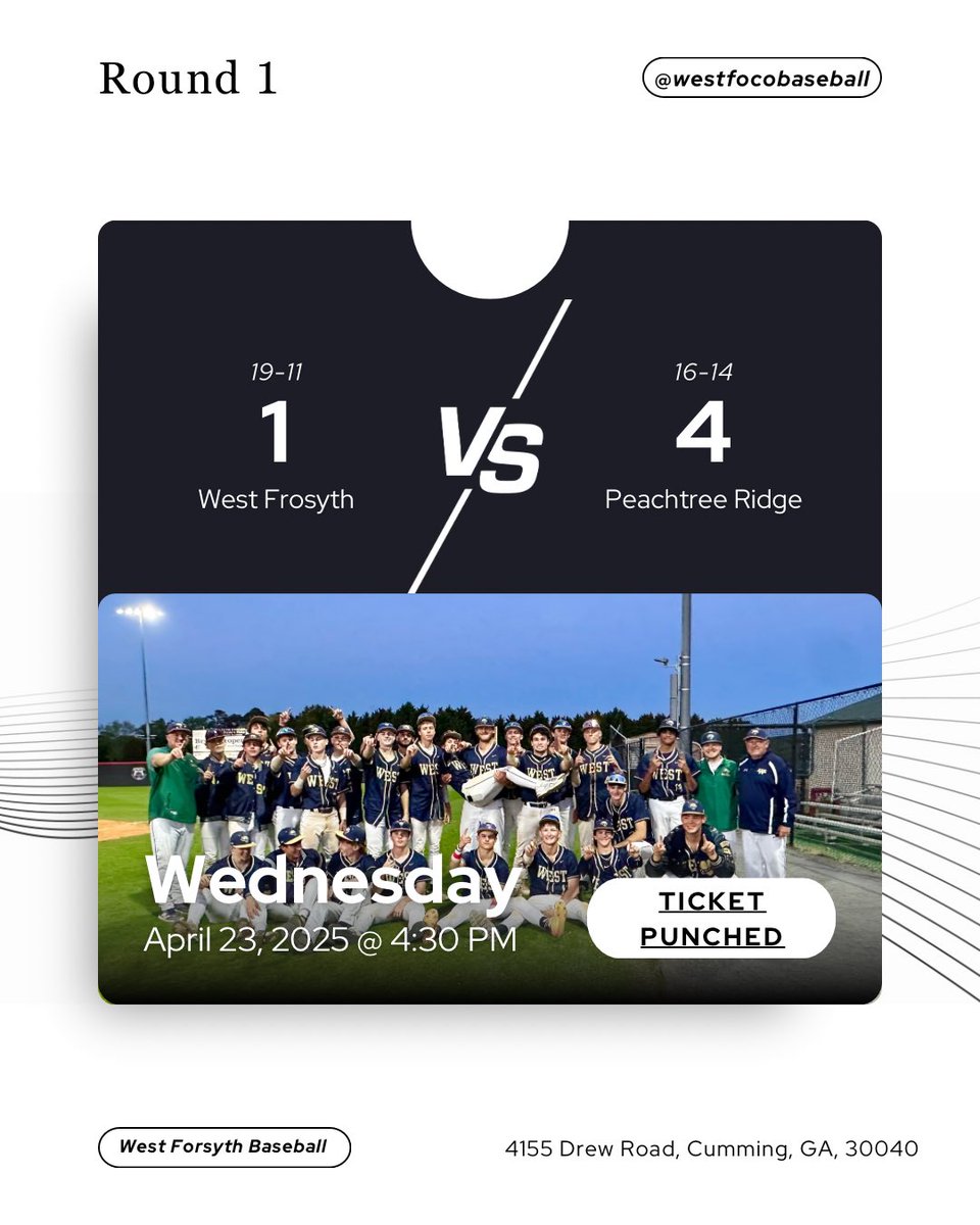 #ticketpunched

<a href="/WFHSAthDept/">West Forsyth High School Athletics</a> <a href="/CoachKrat/">Tom Kratowicz</a>