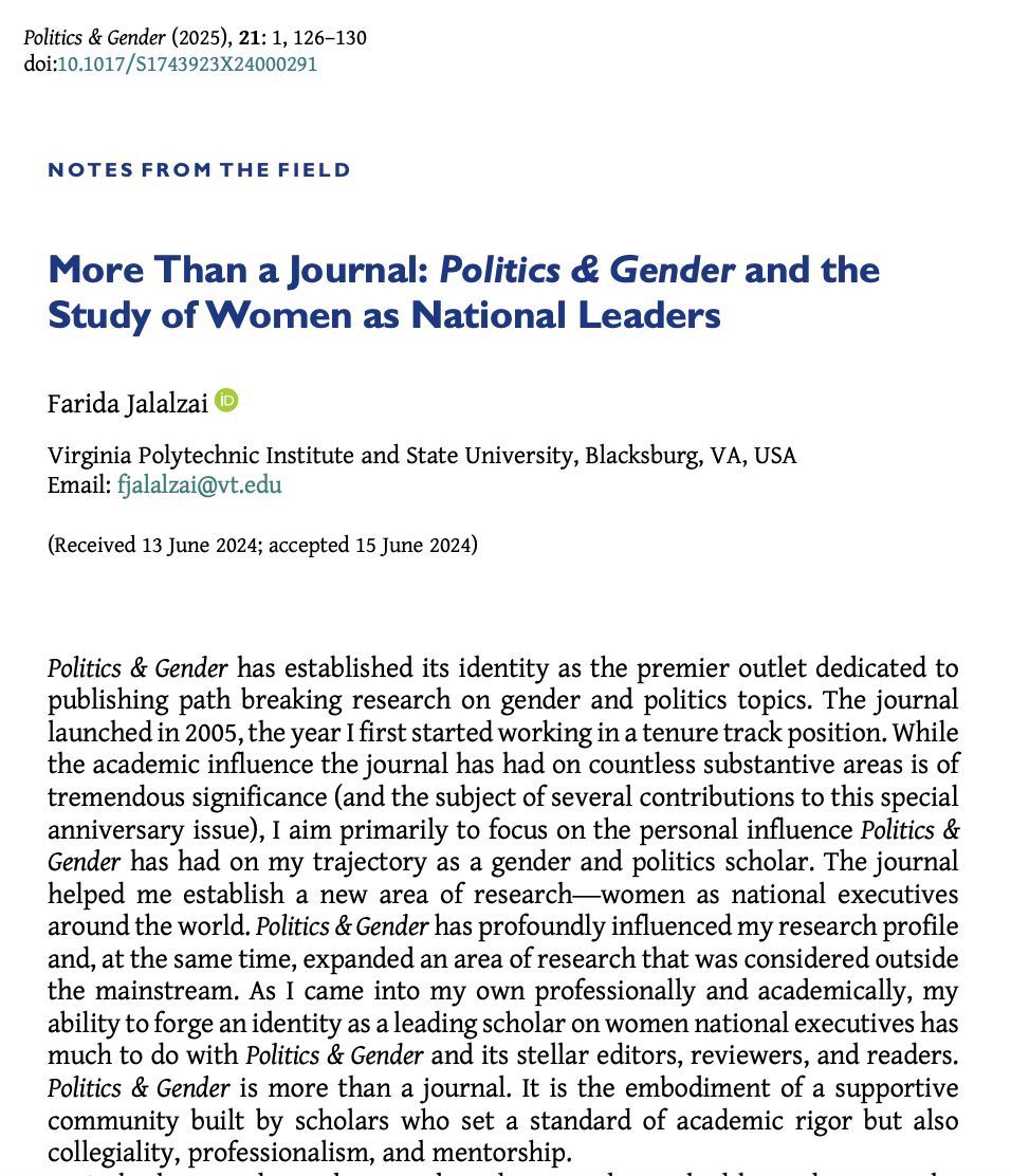 📢New #PAG21 Notes from the Field 📝 

 In "More Than a Journal" @FaridaJalalzai paints a personal narrative about the important role P&amp;G has played in establishing the field of "women as national leaders." 

buff.ly/wmgbO8J