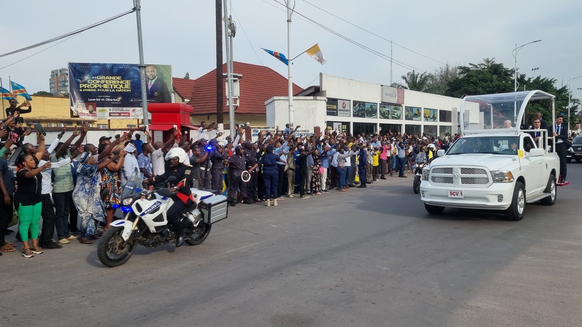 JonasGerding's tweet image. Pope Francis in Kinshasa, January 2023. Today, DRC's capital is mourning the death of the head of the Catholic church, who has repeatedly denounced the war in the country's east, criticizing foreign interference.