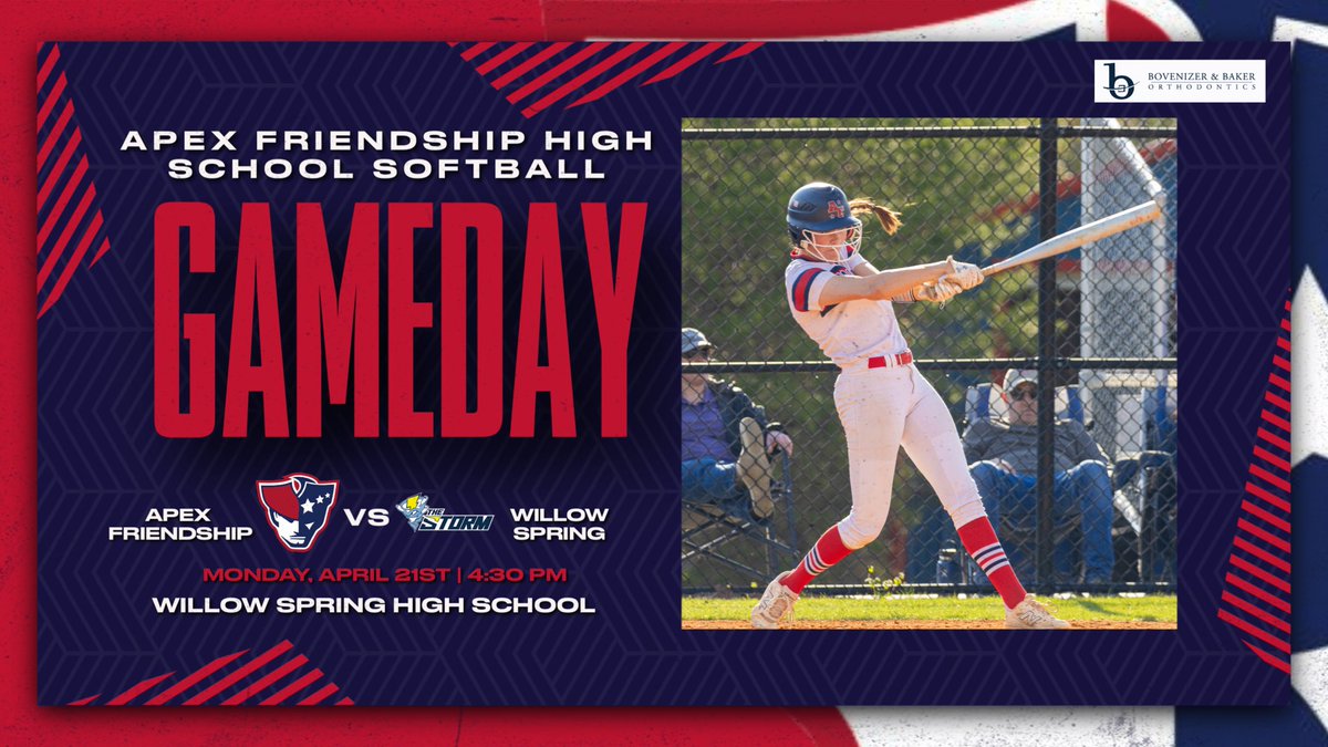 Apex Friendship High School Athletics (@afpatathletics) on Twitter photo It’s GAMEDAY!!! Good luck to <a href="/AFHS_Softball/">AFHS Softball</a> as they take on Willow Spring today @ Willow Spring! Let’s go Pats! #PatFam #RepAFHS 🥎 It’s GAMEDAY!!! Good luck to <a href="/AFHS_Softball/">AFHS Softball</a> as they take on Willow Spring today @ Willow Spring! Let’s go Pats! #PatFam #RepAFHS 🥎