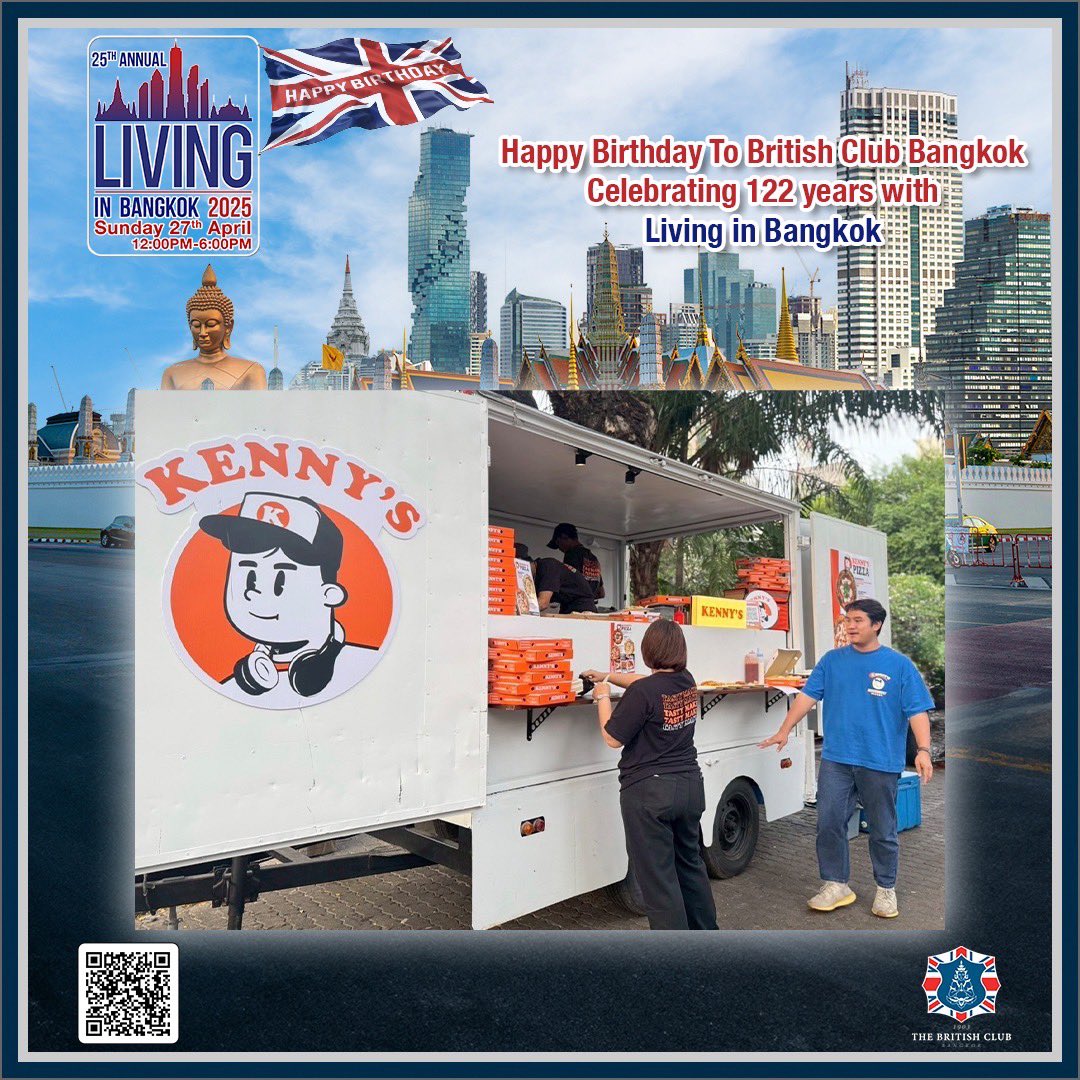 Kennys Pizza Truck joins us at this year’s Living in Bangkok event on Sunday, 27th April. It’s free for everyone! Register for the event on the official Line - lin.ee/MwOOVIB    @kennysbkk_