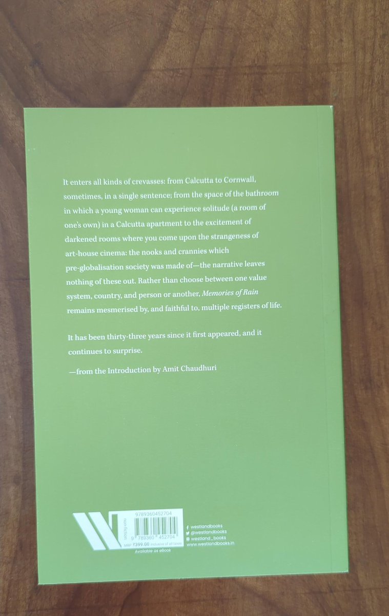 The Literary Activism imprint has two new books out today - On Failing (not a self-help manual but essays by various writers, and one story by Lydia Davis, which she first read out at the 6th sympoium) and a reissue of Sunetra Gupta’s acclaimed 1992 novel, Memories of Rain.