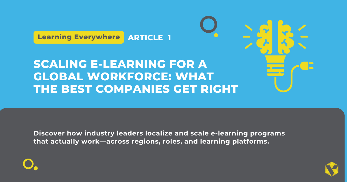 VistatecGlobal's tweet image. Learn the importance of having the right strategy when creating your global learning and development program. vistatec.com/scaling-e-lear… Localization is vital from the beginning to build a successful localization program.
#LearningEverywhere #ElearningLocalization #GlobalTraining