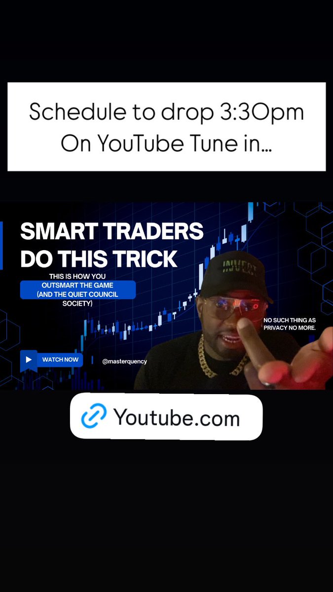 MasterQuency's tweet image. New YouTube Video dropping today @ 3:30pm Tap in 

#SmartTrading #smarttrader #tradingtips #tradingmindset #tradingbasics #masterquency #protectinvestments

youtube.com/@masterquency?…