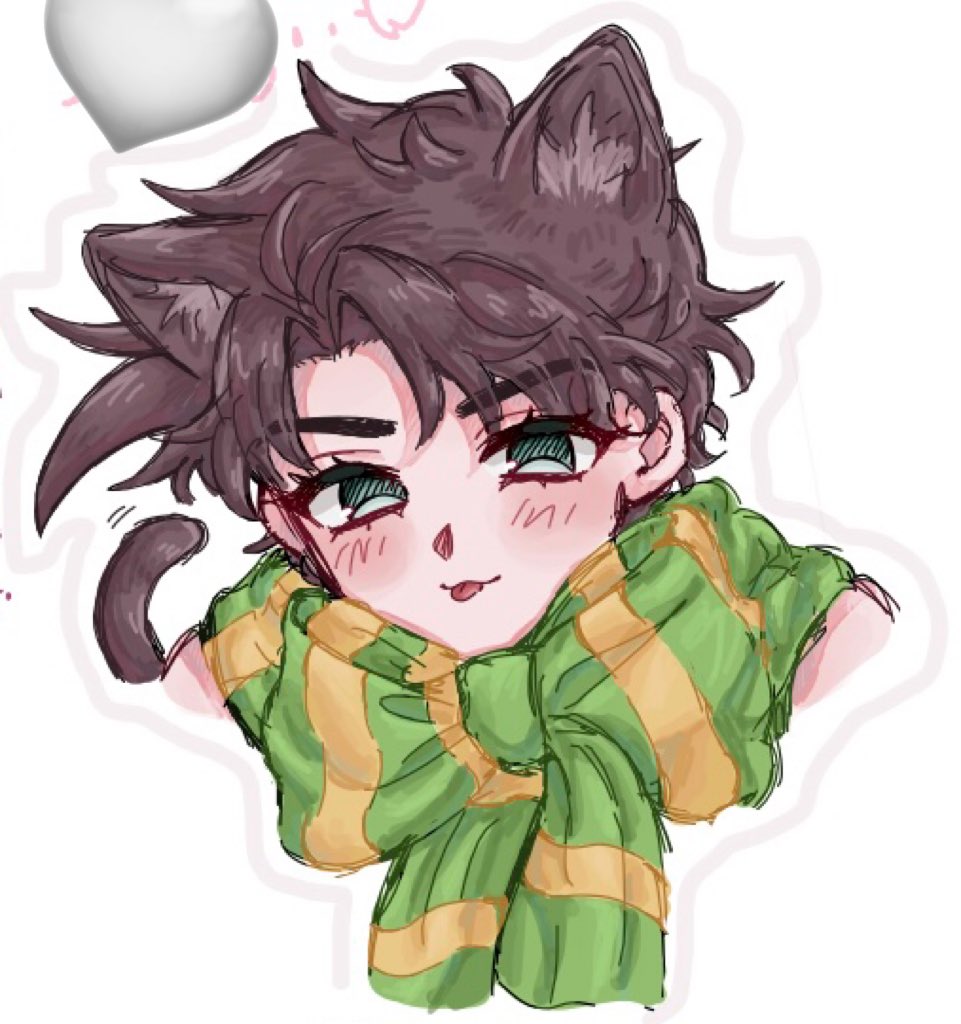 昨日の絵チャーー！！！
猫耳リボンマフラーの欲張りセットョセフです🐈‍⬛🎀