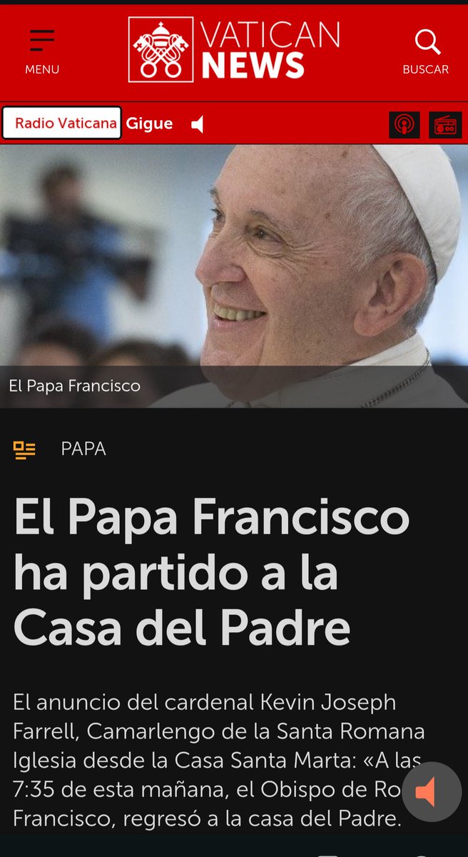 El Papa Francisco ha partido a la casa del Padre. 
Descansa en Paz !!