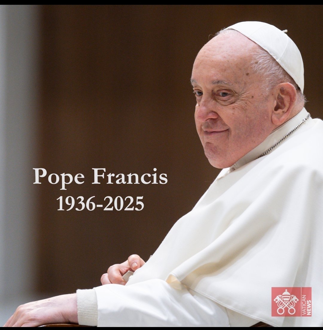 Hoy 21 de abril a las 7,35h ha fallecido el Papa Francisco
Nos unimos en oración por su alma, con la intercesión de la Santísima Virgen María.
Descanse en Paz #PapaFrancisco