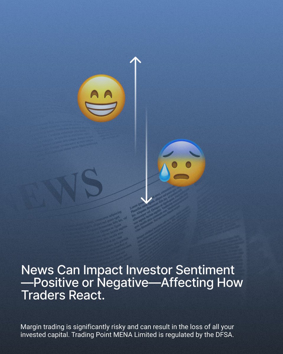 XMMENA's tweet image. 📢 Headlines move markets fast! 📰💰 Swipe to see how news impacts trading decisions. 👀 

Keep learning with us ➡️ Link in bio 

#XMMENA #LearnWithXM #InvestorSentiment #TradingTips #MarketNews