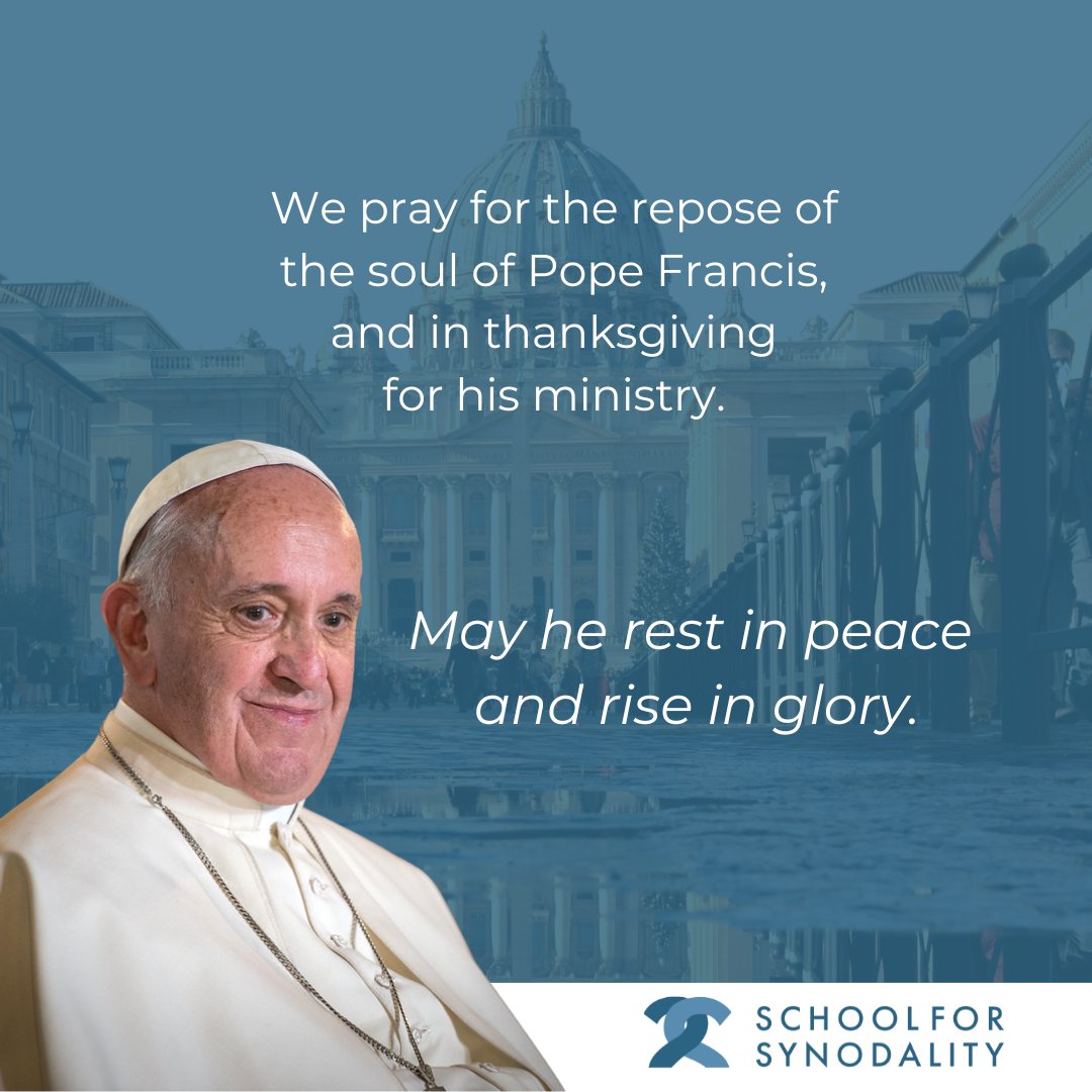 We pray for the repose of the soul of Pope Francis, and in thanksgiving for his ministry. He saw the face of Christ particularly in the poor and marginalised, and invited everyone to the joy of an encounter with Jesus.