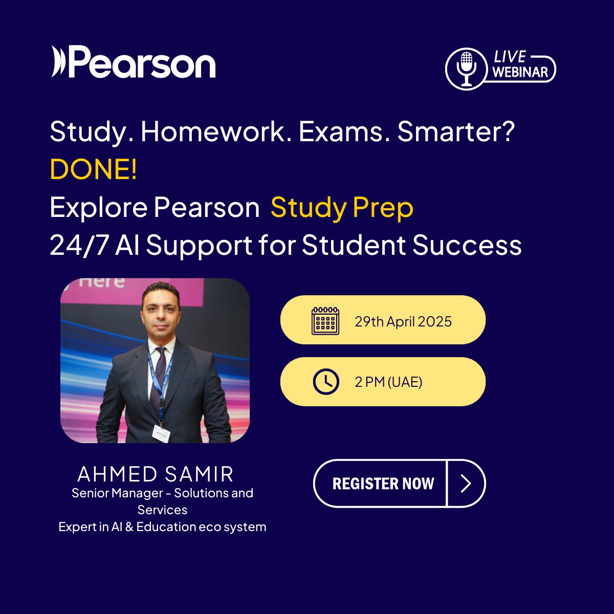 🚀 Help your students prep smarter with Study Prep!
Join our webinar to see how AI tools boost revision &amp; performance.
🧠 Smart diagnostics
✨ AI hints &amp; practice
📅 Apr 29 | ⏰ 2PM UAE
🔗 Register: spr.ly/60172RAxb