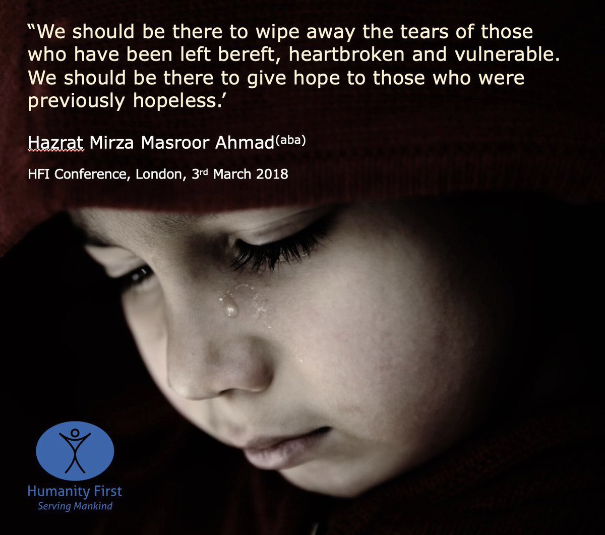 Guidance to all the volunteers and staff of HF from Hazrat Mirza Masroor Ahmad is to remain humble and to wipe away the tears of the vulnerable and hopeless
