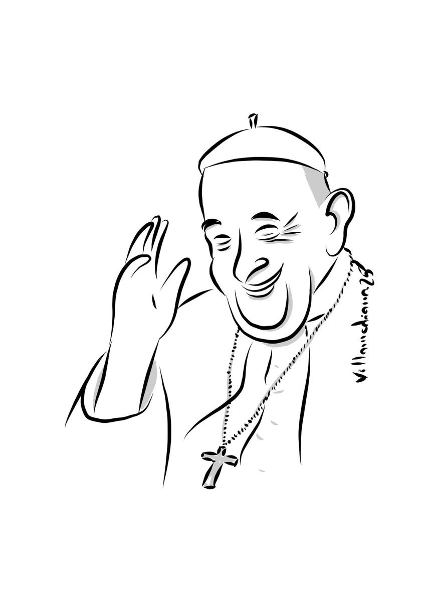 Descanse en paz, tenía cara de buena persona.
#PapaFrancesco #PapaFrancisco #cartoon #Caricature #caricatura #digitalart <a href="/MediBangPaint/">メディバンペイント</a> #ipad