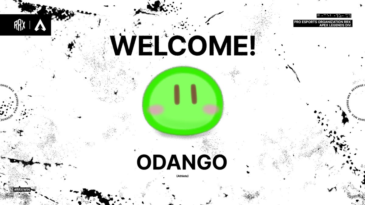 【 #Apex Div.announce】

RRX Apex Div.に
odango選手 <a href="/odangobro/">おだんご</a> 
が加入いたします。

諸事情により昨日からPL、来週から開始するALGS OPENにはodango選手 がロースターに入り出場します。

#RRXWIN