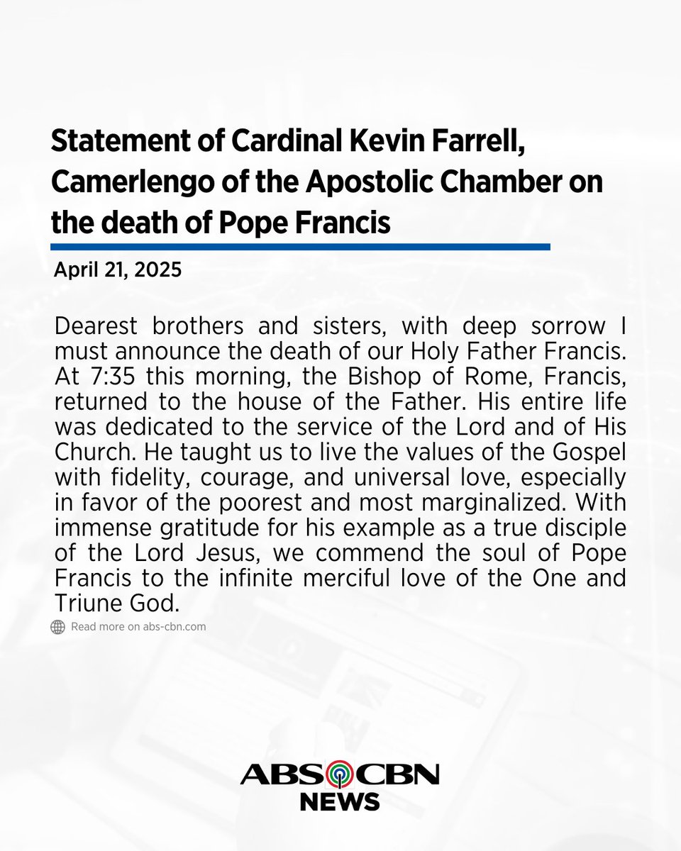 Breaking news Pope Francis has passed away according to the official statement from the Vatican. Earlier he was discharged from the hospital as alleged by photos which hit the social media platforms of him talking to the believers