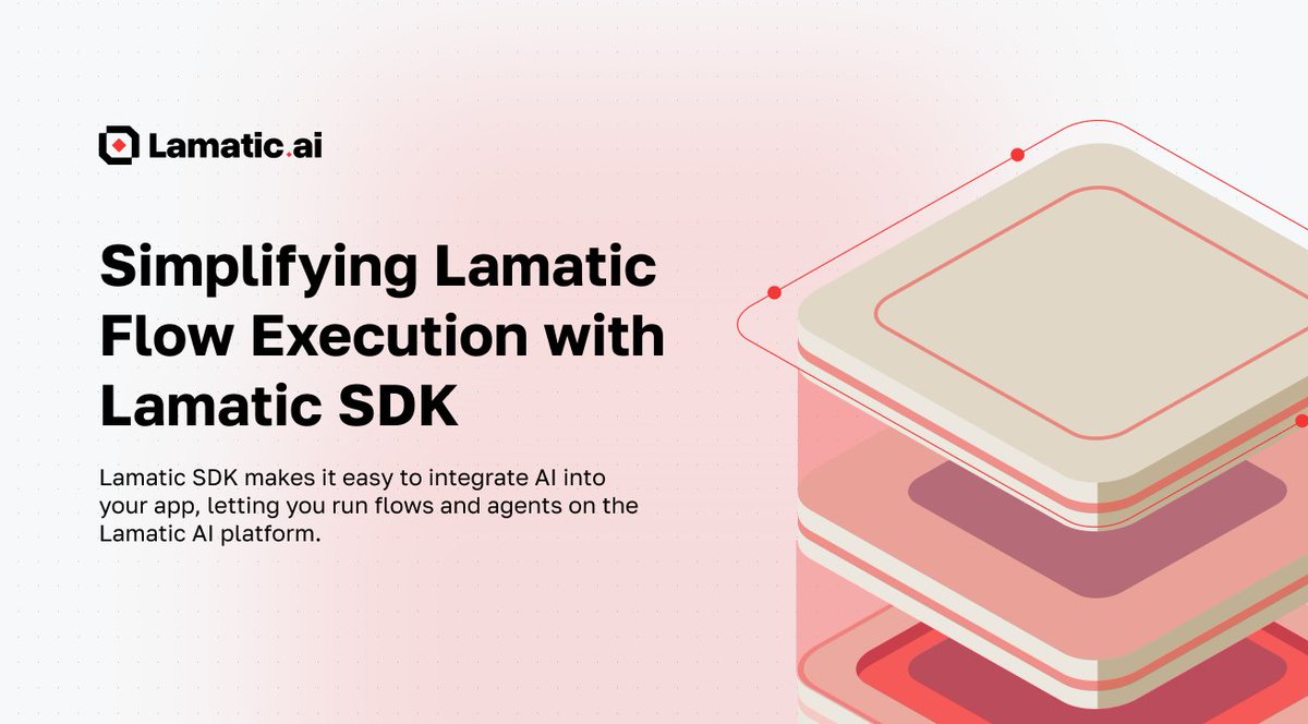 lamatic_ai's tweet image. 🚀 Simplify your GenAI flows with the Lamatic SDK!
✨ Execute flows programmatically
✨ Seamlessly integrate GenAI into your apps
Ideal for chatbots, content automation, and AI-driven applications.
🔗 lamatic.ai/docs/sdk
#LamaticSDK #GenAI #AIIntegration #DevTools