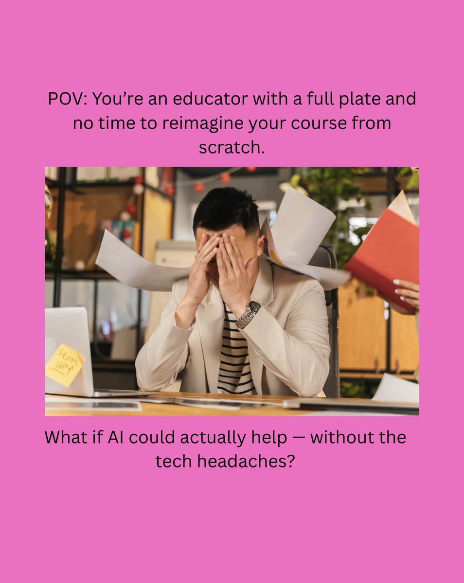 LearnwithBailey's tweet photo. POV: You’re an educator with a full plate and no time to reimagine your course from scratch.

💡 My brand-new step-by-step guide for course design is almost here to help!

Launches tomorrow — stay tuned!
#AIforEducators #CourseDesign #TeacherTimeSaver #EdTechTools #ComingSoon https://t.co/6t03ni3pYW
