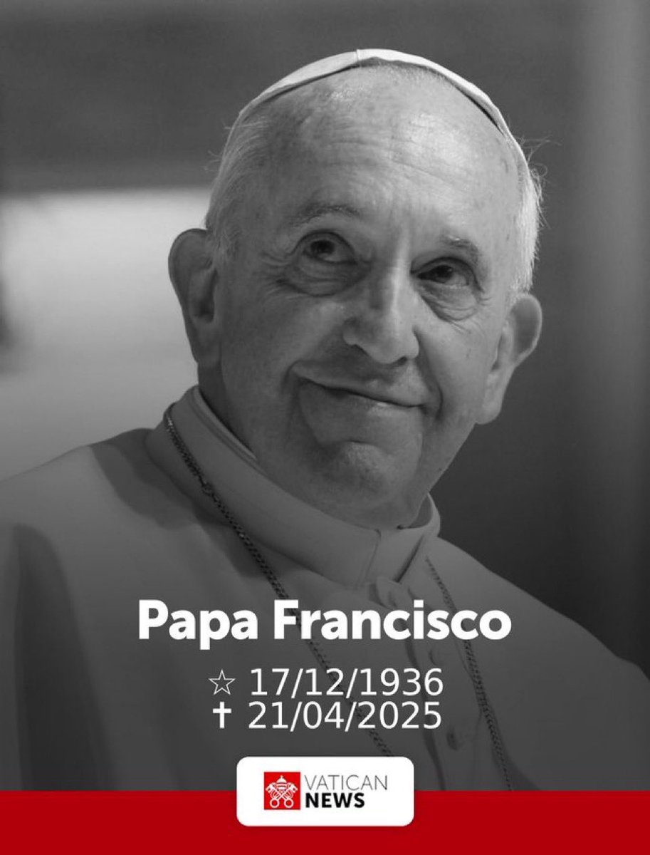 🚨 El Cardenal Farrell anunció el fallecimiento del Papa Francisco,
A las 7:35 de esta mañana en Roma. Nos enseñó a vivir los valores del Evangelio con fidelidad, valentía y amor universal, especialmente en favor de los más pobres y marginados. DEP 🙏🏼 🕊️