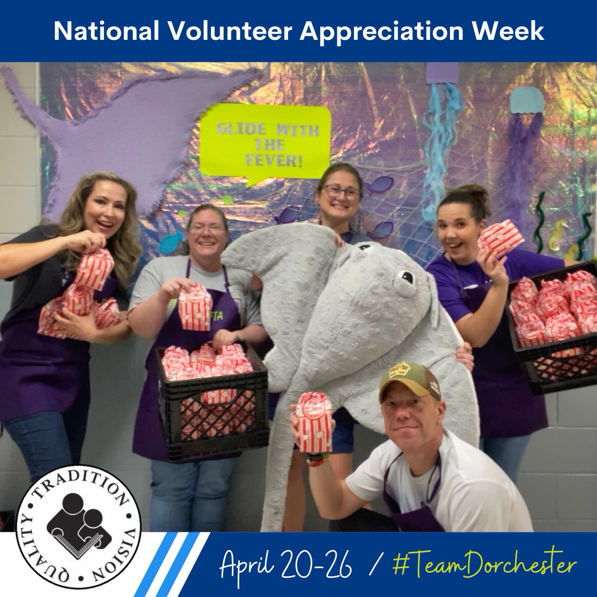 🎉 Happy Volunteer Appreciation Week! 🎉
To all the incredible volunteers who give their time, energy, and hearts to support our students, teachers, and schools — thank you! 
#TeamDorchester #VolunteerAppreciationWeek