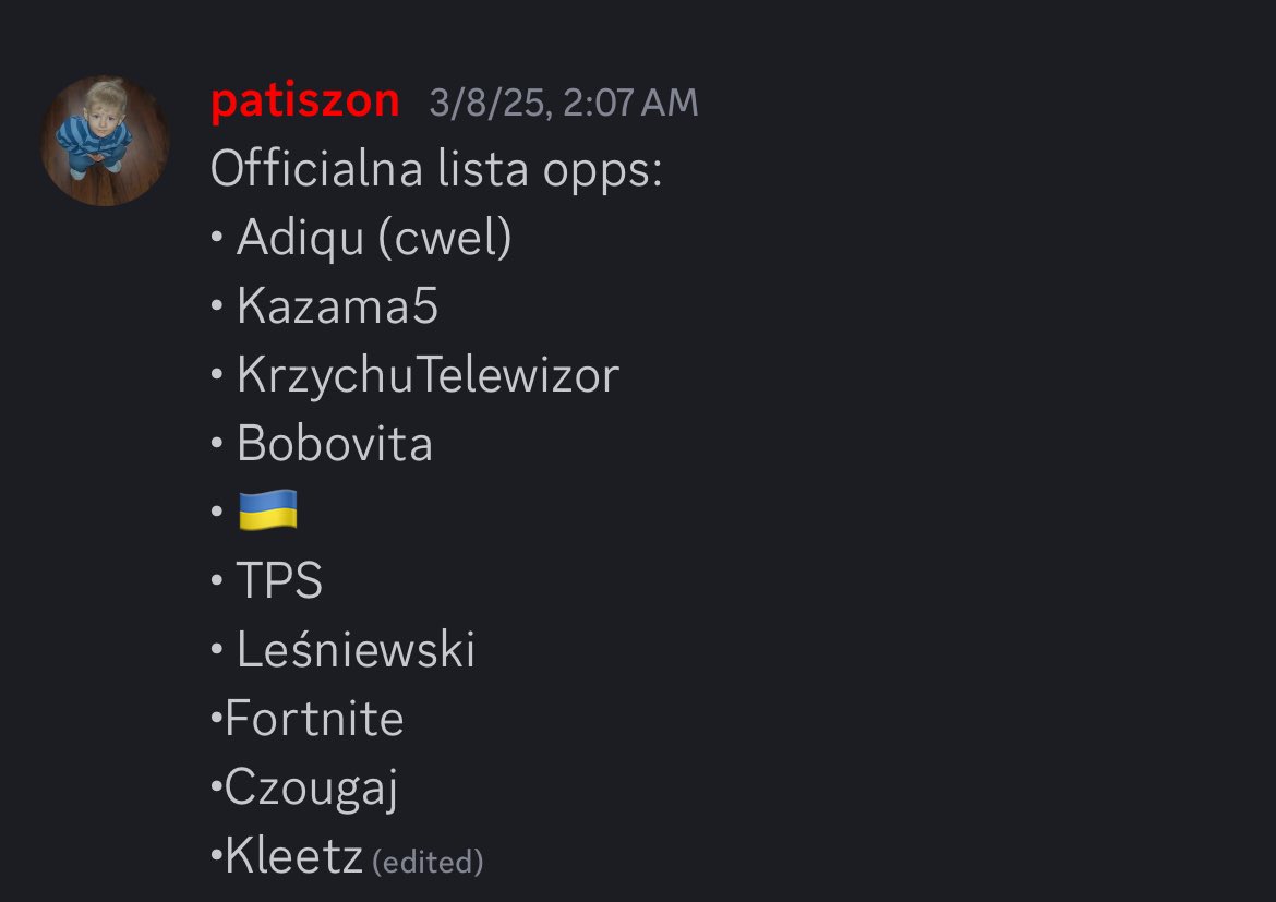 Kogo dodać do listy opps na dc landia?
