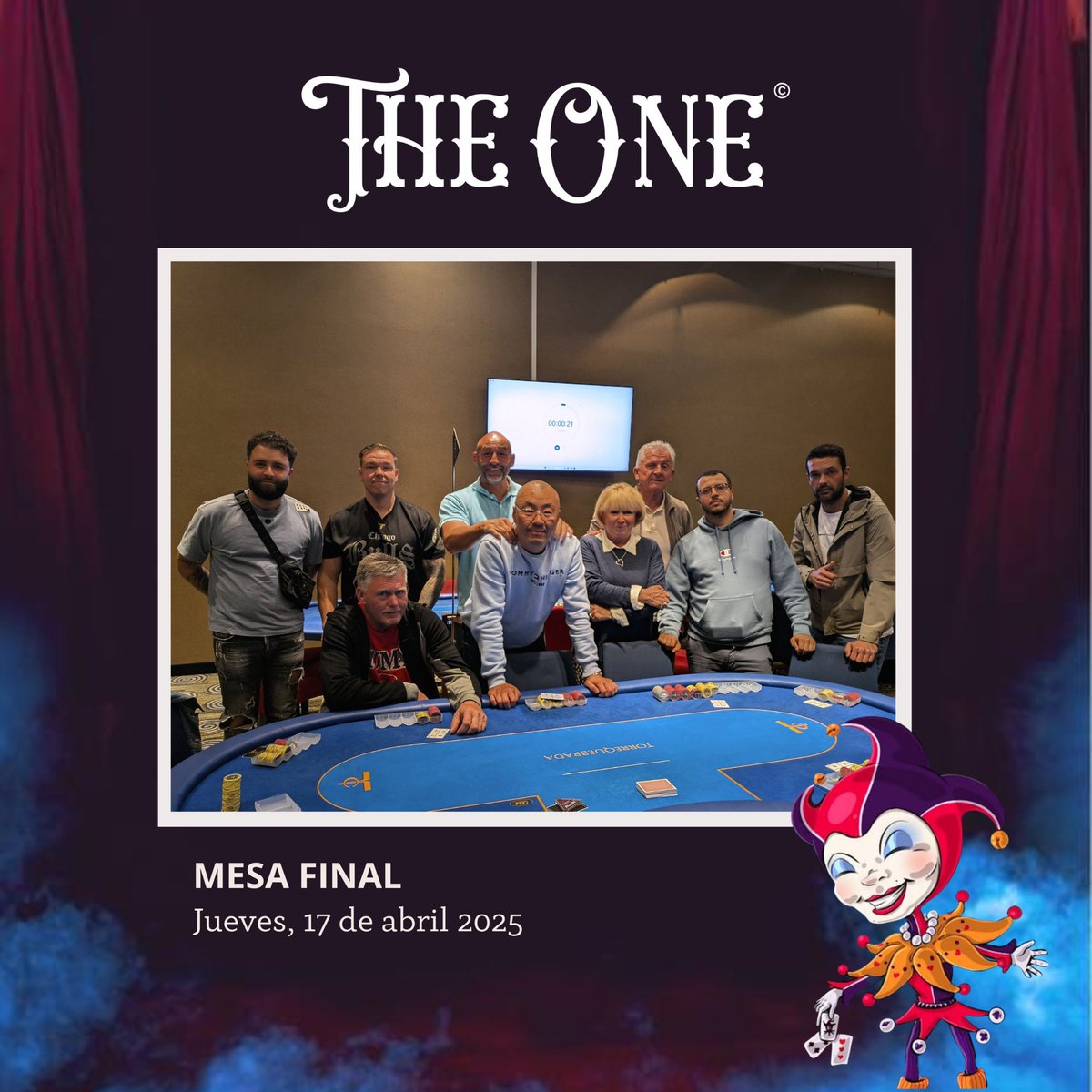 ♣️Última Mesa Final del Torneo TheOne del jueves.¡¡Felicidades!!♥️ PrizePool 8.675,60€

♦️Last Final Table of last night’s TheOne Tournament.
Congratulations!!♠️ PrizePool 8.675,60€