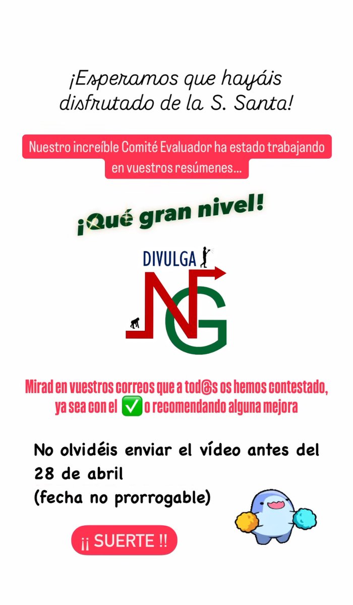 🎥¡Envío del vídeo hasta el 28 de abril!🎥