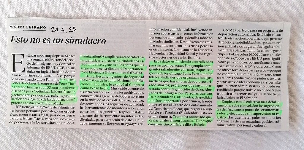 Tecnofascismo (con los medios tecnológicos de que el fascismo clásico no pudo disponer)...