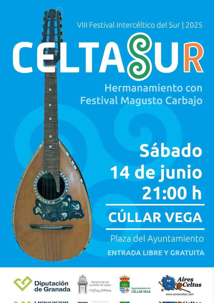 Anunciamos la fecha del 8° festival Celtasur en Cúllar Vega (Granada)

Recibiremos con los brazos abiertos a los amigos del Festival Magusto Carbajo (Cáceres)

¡Ya estamos contando los días!
¡En breve más información de los grupos y otras actividades!

#Celtasur2025 #celticmusic