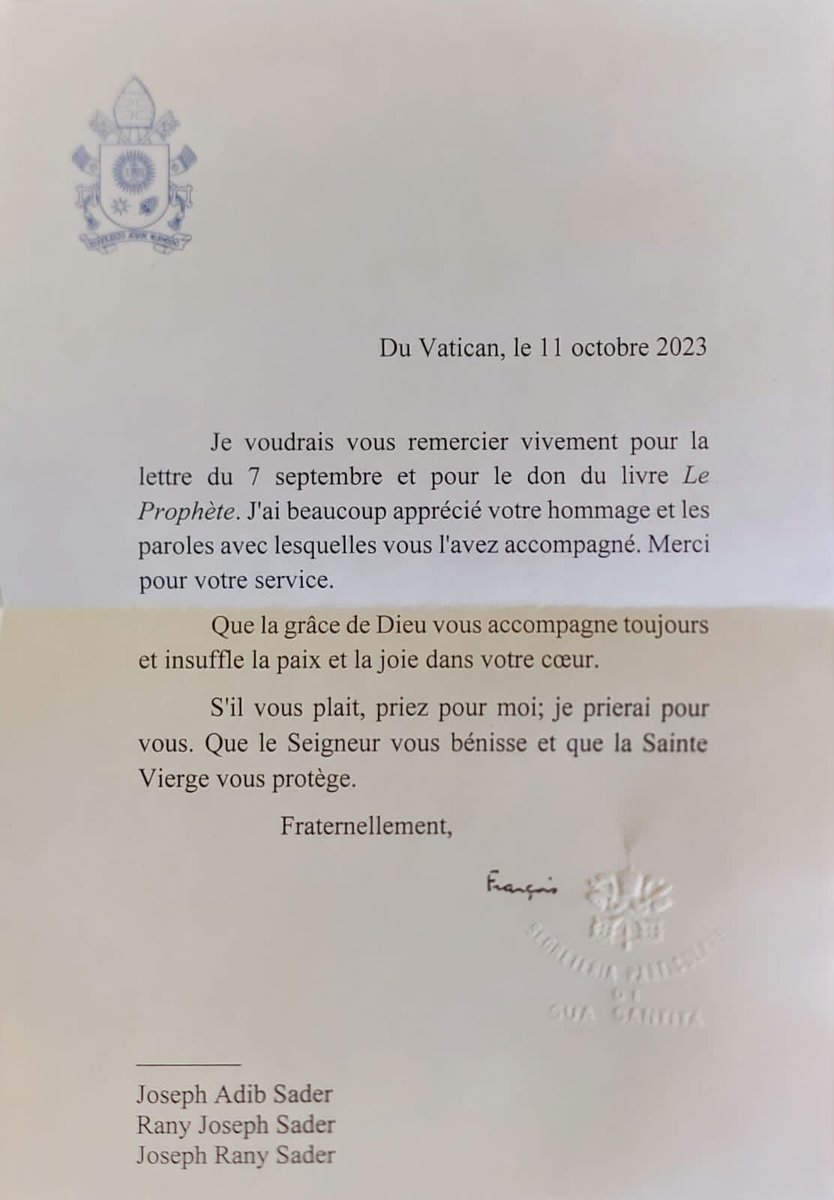 We mourn the passing of the Pope and pray for the repose of his soul. In 2023, we were humbled to receive his blessing in a personal papal letter, an enduring moment of grace we will always cherish. May he rest in eternal peace.

We shall pray for you now more than ever, beloved