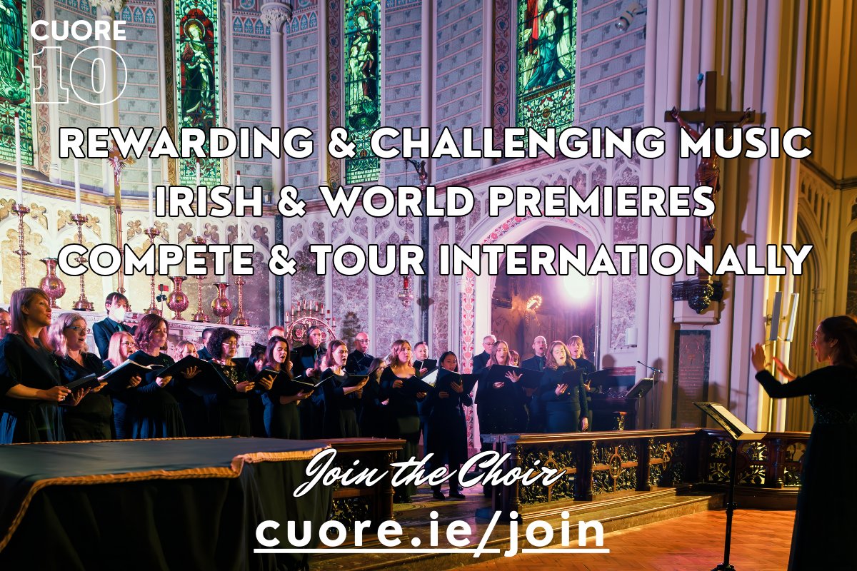 Are you an advanced singer available for Thursday eve rehearsals in Dublin? 

We're currently auditioning for limited vacancies: apply at cuore.ie/join.