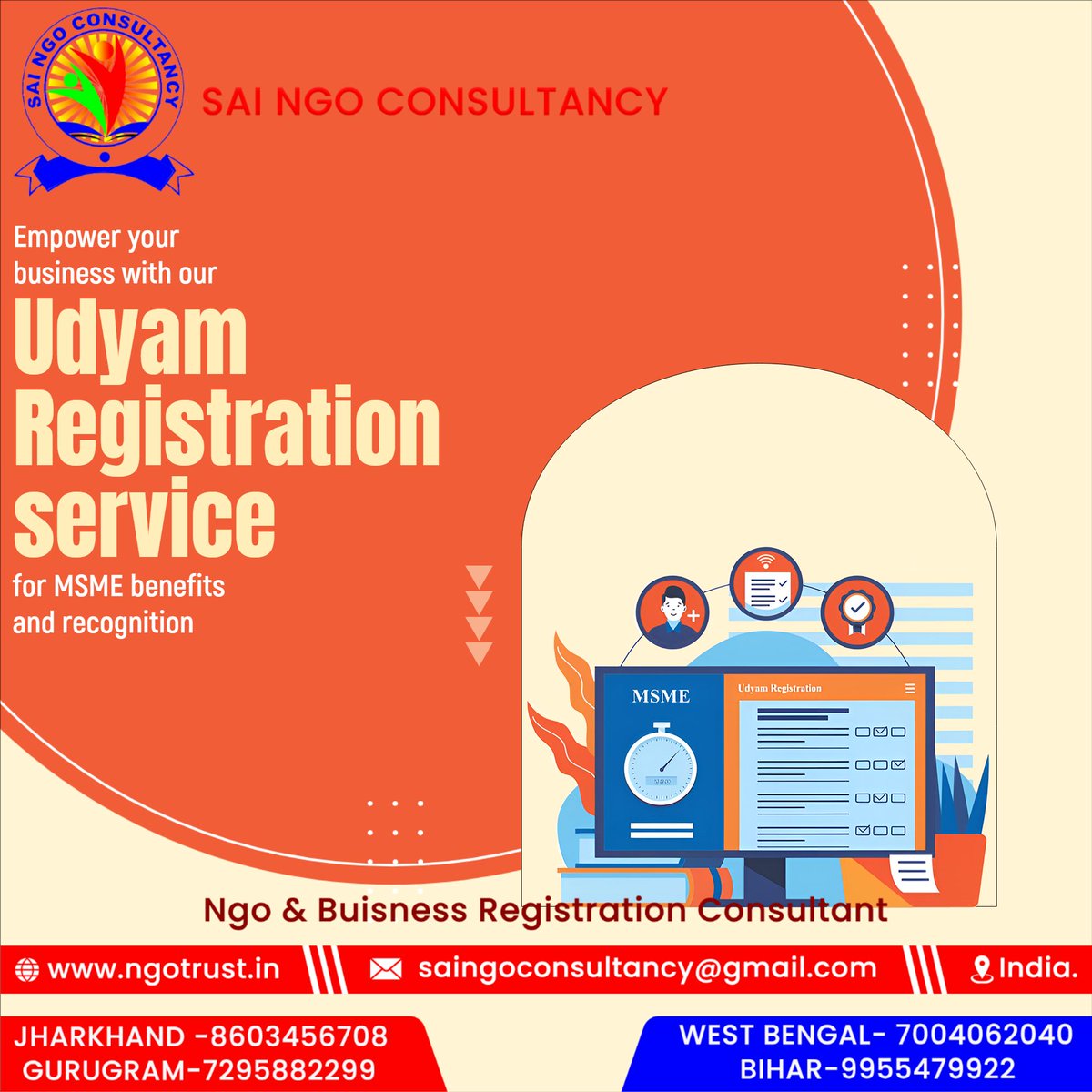saingoconsult's tweet photo. π― UDYAM Registration β MSME Benefits Await!
πΈBoost business credibility
πΈ 10+ yrs experience, 5000+ clients
πΈ Hassle-free, expert support
π Call us today: +91-8603456708
#UDYAMRegistration #MSMEServices #SaiConsultancy #BusinessGrowth #StartupSupport https://t.co/wFv24QsoWj