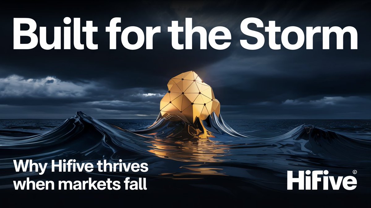 hi5dex's tweet photo. Built for the Storm: Why HiFive Thrives When Markets Fall When the market panics, most protocols collapse. HiFive stands strong. Here’s how HiFive turns volatility into opportunity — with RWA + DeFi. 👇 #DeFi #CryptoInvesting #RWA #HiFive https://t.co/N78i3PJlIM