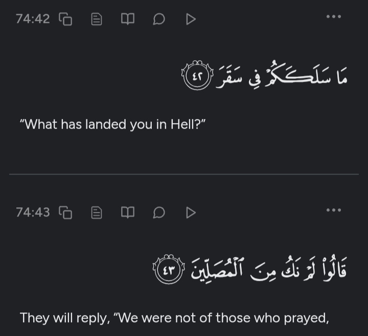 deenarmani_'s tweet photo. Surah Al-Muddaththir, verse 42-43. https://t.co/myQVCrP0Vr