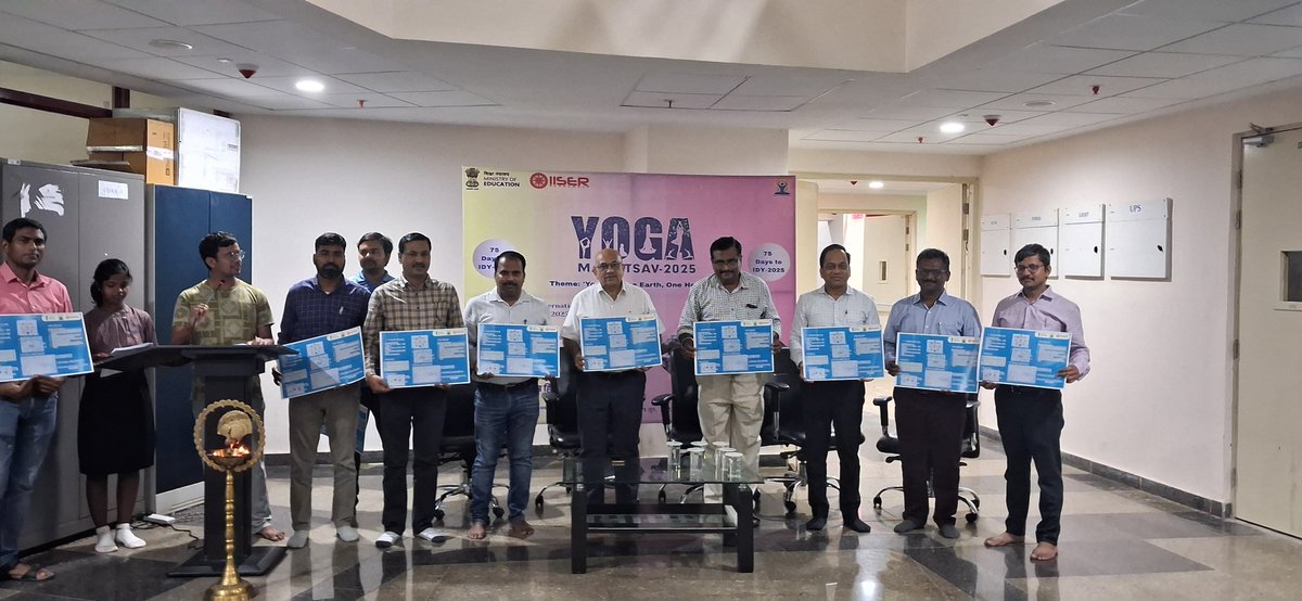 IISER_BERHAMPUR's tweet image. Inauguration of the 75 Days Countdown to the International Day of Yoga (IDY) 2025, held on April 07, 2025, at Block-1 Academic Building. This event marks the beginning of a global journey, leading to the celebration of the International Day of Yoga on June 21, 2025.
