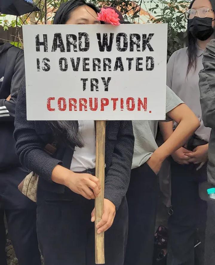 Dimapur_INC's tweet photo. The only thing good with these NDPP led BJP government is corruption.  
#StudentsNeedsJustice
#PeacefullProtest
#NagalandGovernment https://t.co/wcG8rJFTAt