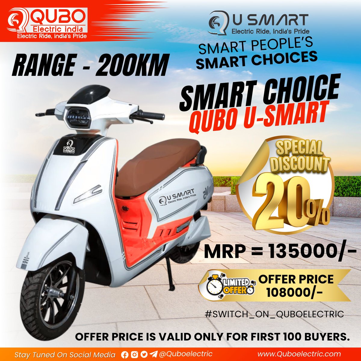 Quboelectric's tweet photo. 🚨 Congratulations 
🔥 Price Announcement – Happening Today! 🔥
The wait is over — get ready to be amazed!
⚡ Go Electric, Go Green
🌱 Proud to be an Indian Brand

📢 Dealers &amp; Distributors – We’re Expanding!
Join the Qubo revolution and drive the future with us.
#QuboElectric https://t.co/zI5CPzFfj9